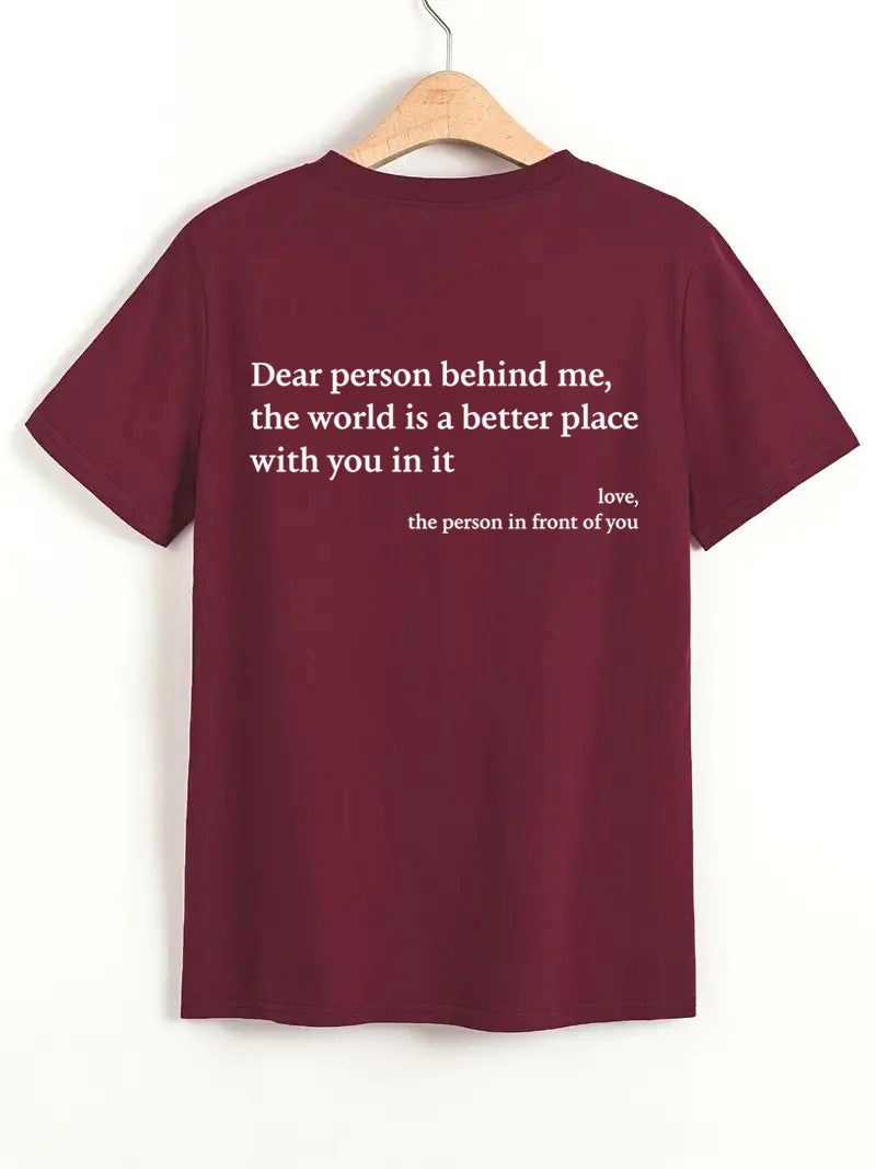 Women’s New Fashion Letter Print T-Shirt | Elegant Round Neck Slogan Tee | Casual Short Sleeve Summer Top | Minimalist Urban Graphic T-Shirt for Women