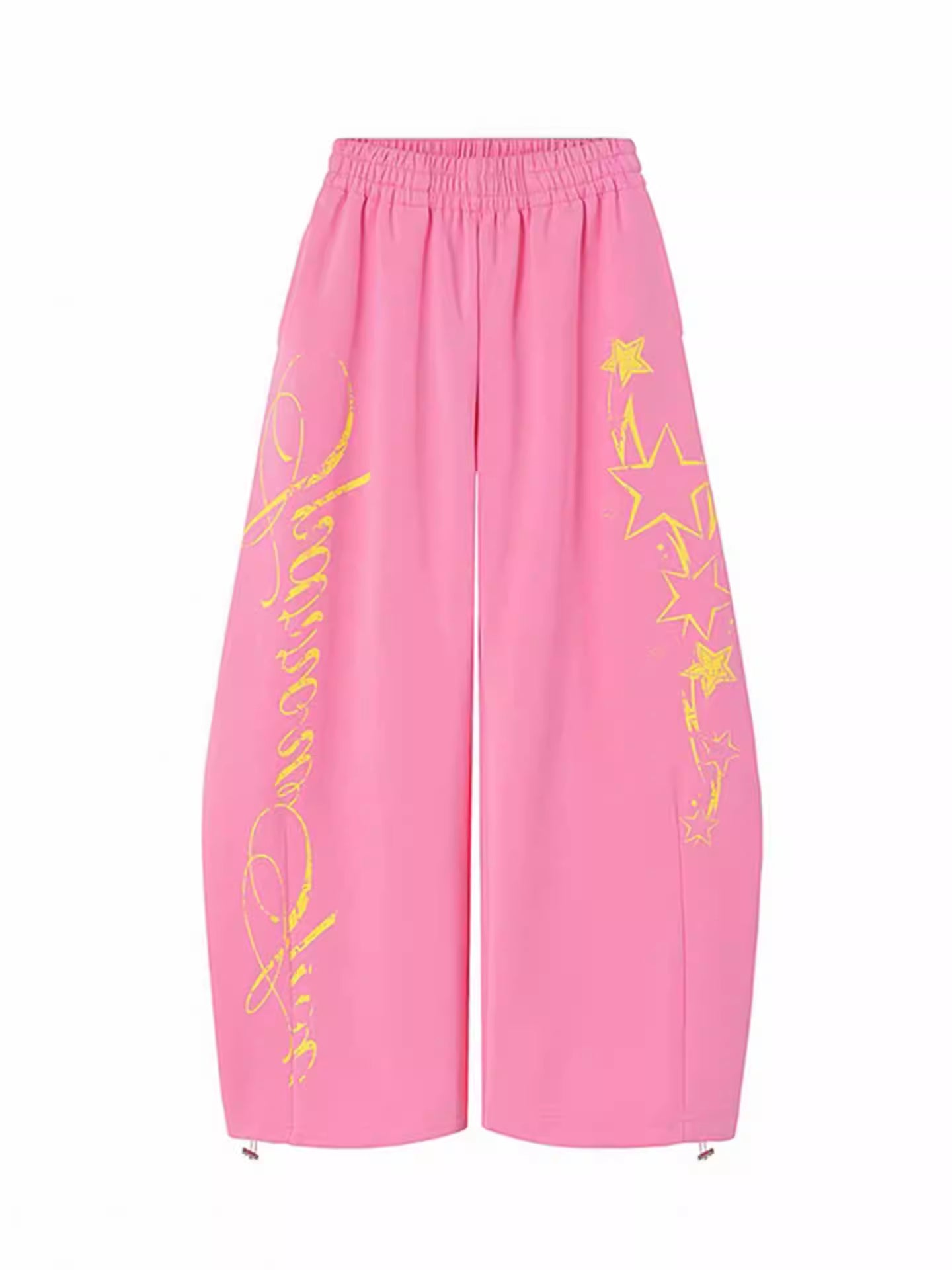 Women’s Retro Print Letter Casual Pants | High-Sense Drawstring Wide-Leg Trousers | Trendy Minimalist Graphic Sweatpants | Luxury-Label Urban Loose Pants | 2026 High-Fashion Statuesque Streetwear