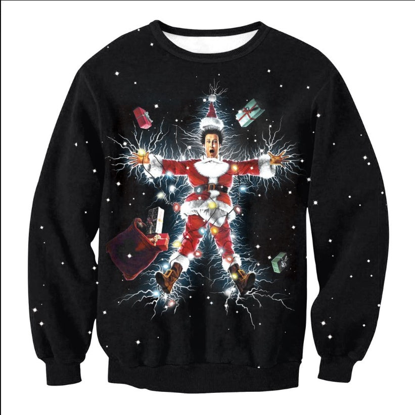 Funny Ugly Christmas Sweater | Vacation Santa & Elf Festive Top | Unisex Holiday Party Sweater for Men & Women | Cozy Autumn Winter Graphic Pullover | 2026 Trendy Xmas Vacation Themed Clothing