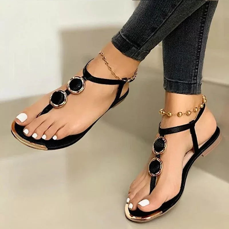Women’s Flat Summer Sandals | Breathable Beach Shoes for Women | Casual Open-Toe Comfortable Flats | Trendy Minimalist Walking Sandals | 2026 Lightweight Summer Vacation Footwear