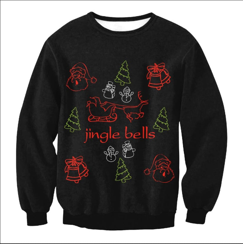 Funny Ugly Christmas Sweater | Vacation Santa & Elf Festive Top | Unisex Holiday Party Sweater for Men & Women | Cozy Autumn Winter Graphic Pullover | 2026 Trendy Xmas Vacation Themed Clothing