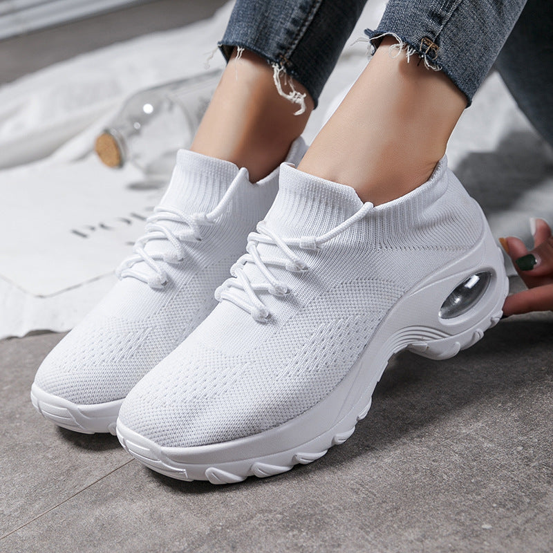 Women’s Flying-Knit Socks Shoes | Breathable Shaking Platform Sneakers | High-Sense Lightweight Walking Shoes | Trendy Minimalist Slip-On Sports Shoes | 2026 High-Fashion Ergonomic Wedge Sneakers
