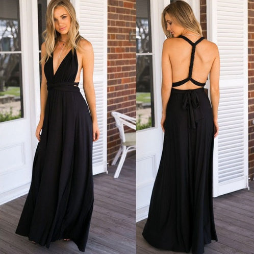 Women’s Multiway Backless Maxi Dress | Versatile Infinity Bridesmaid Dress | Summer Boho Floor-Length Party Gown |Bandage Clubwear Maxi | 2026 Convertible Evening Dress for Women