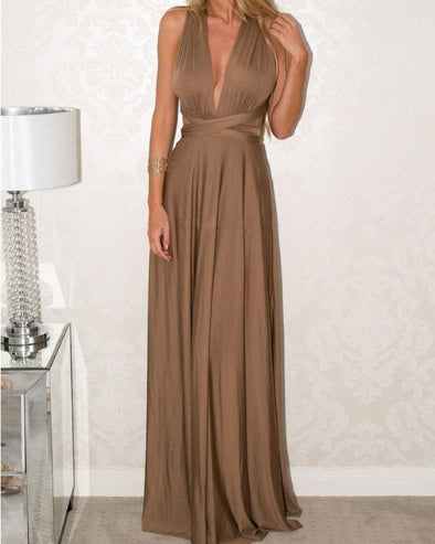 Women’s Multiway Backless Maxi Dress | Versatile Infinity Bridesmaid Dress | Summer Boho Floor-Length Party Gown |Bandage Clubwear Maxi | 2026 Convertible Evening Dress for Women