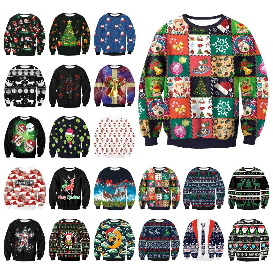 Funny Ugly Christmas Sweater | Vacation Santa & Elf Festive Top | Unisex Holiday Party Sweater for Men & Women | Cozy Autumn Winter Graphic Pullover | 2026 Trendy Xmas Vacation Themed Clothing