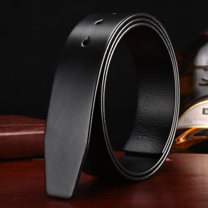 Men’s Premium Leather Replacement Belt Strap | Headless Genuine Cowhide Belt | High-Sense "No Buckle" Leather Waistband | Versatile DIY Custom Leather Strap for Men