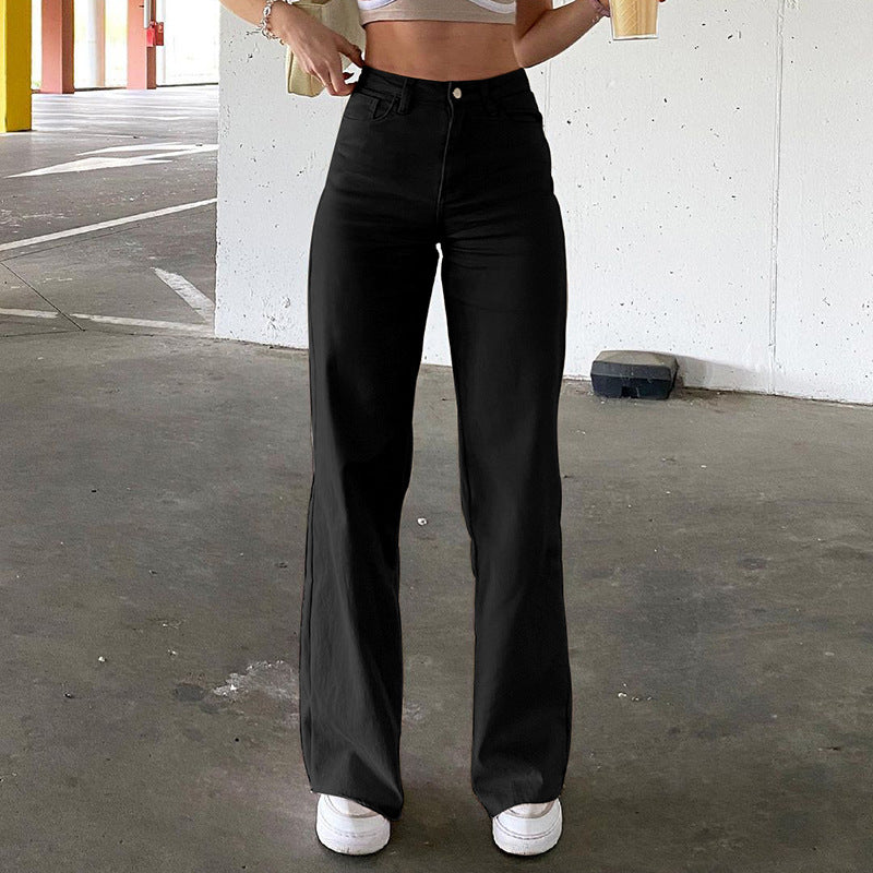 Spice Girl Style High-Waist Bell-Bottom Jeans | Slim Fit Flared Denim for Women | High-Sense Retro Streetwear Jeans | Trendy Minimalist Wide-Leg Denim | 2026 High-Fashion Statuesque Flare Pants