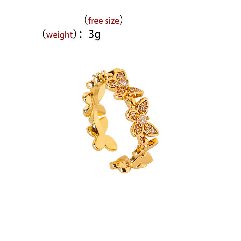 Korean Style Wide-Face Adjustable Copper Ring | Unique Profiled Geometric Band | Minimalist 