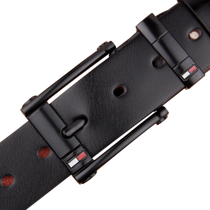 Men’s Antique Pin Buckle Leather Belt | Vintage Style Distressed Leather Waistband | Classic Retro Casual Belt for Men | High-Quality Rustic Fashion Belt with Metal Buckle