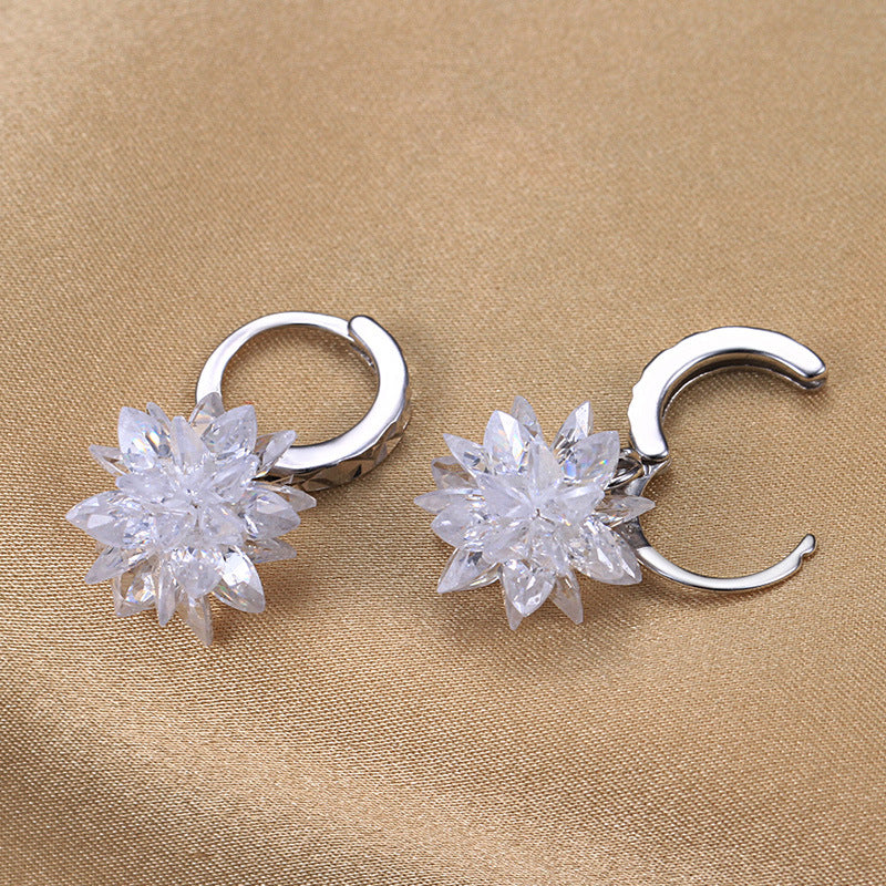 Women’s New Fashion Pure Beauty Ice Earrings | 925 Sterling Silver Hypoallergenic Studs | Non-Fading Luxury Crystal Earrings | Elegant Sensitive Skin Friendly Jewelry for Girls