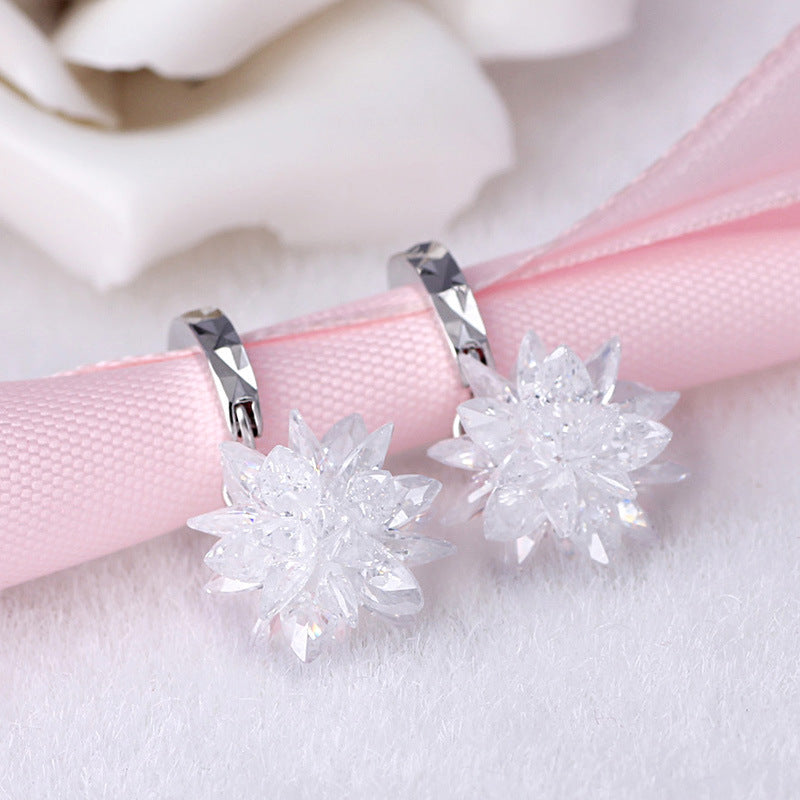 Women’s New Fashion Pure Beauty Ice Earrings | 925 Sterling Silver Hypoallergenic Studs | Non-Fading Luxury Crystal Earrings | Elegant Sensitive Skin Friendly Jewelry for Girls
