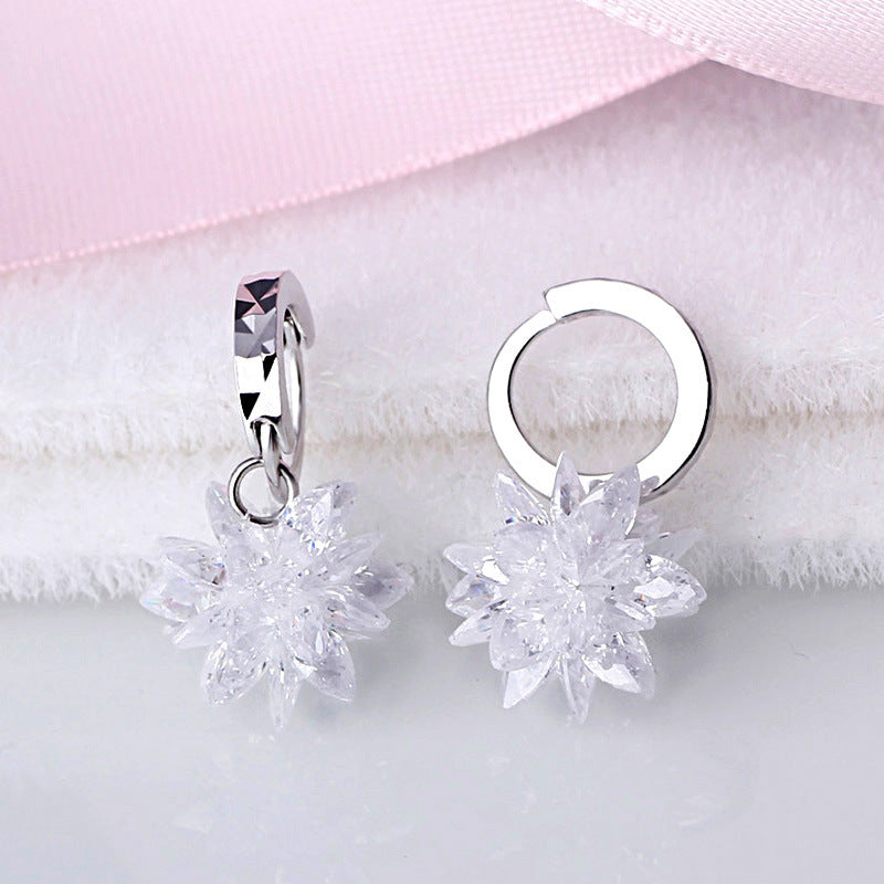 Women’s New Fashion Pure Beauty Ice Earrings | 925 Sterling Silver Hypoallergenic Studs | Non-Fading Luxury Crystal Earrings | Elegant Sensitive Skin Friendly Jewelry for Girls
