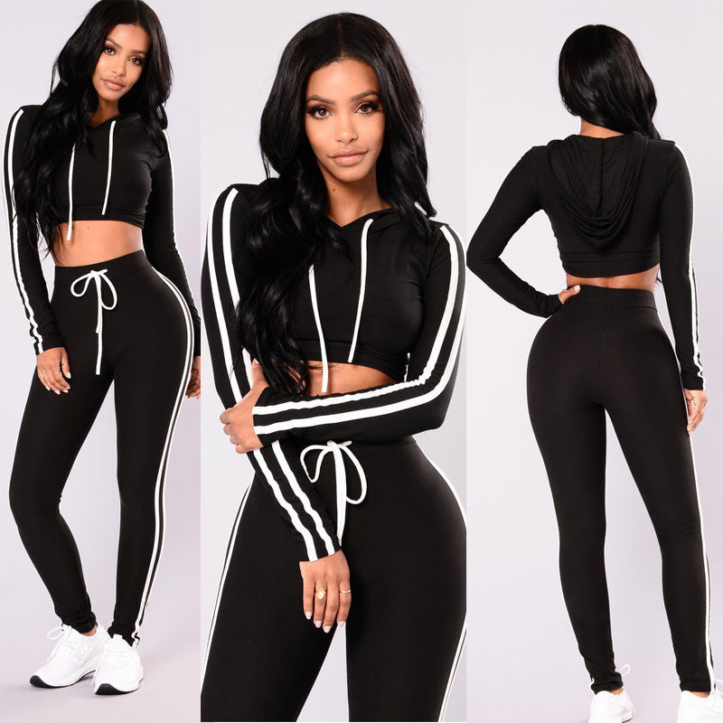 Women’s Slim-Fit Tracksuit Set | High-Sense Crop Top Hoodie & Sweatpants Duo | Trendy Minimalist Casual Slim-Wear Suit | Luxury-Label Statuesque Radiant Apparel | 2026 High-Fashion Emerald-Luxe Essential