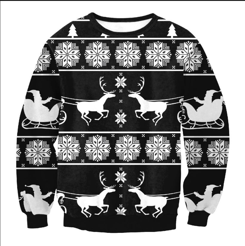 Funny Ugly Christmas Sweater | Vacation Santa & Elf Festive Top | Unisex Holiday Party Sweater for Men & Women | Cozy Autumn Winter Graphic Pullover | 2026 Trendy Xmas Vacation Themed Clothing
