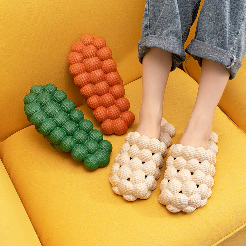 Summer Fashion Massage Mesh Bubble Slides | High-Sense Indoor Anti-Skid Bathroom Shoes | Trendy Minimalist Bubble Cloud Slippers | Luxury-Label Statuesque Home Footwear | 2026 High-Fashion Radiant Leisure Slides