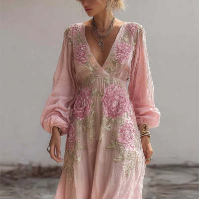 Women’s Retro Loose-Fitting Casual Dress | Elegant Minimalist Mid-Length Gown | Comfortable Oversized Retro Dress for Women | Chic "All-Match" Loose Fit Daily Wear Dress