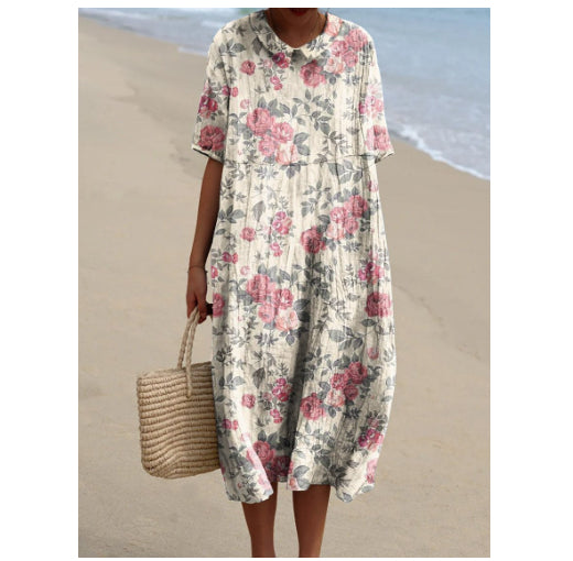 Women’s Fashionable Digital Print Shirt Dress | Elegant Button-Down Maxi Dress | Modern Long Sleeve Patterned Shirt Gown | Artistic Casual Wear Dress for Women | 2026 Trendy Streetwear