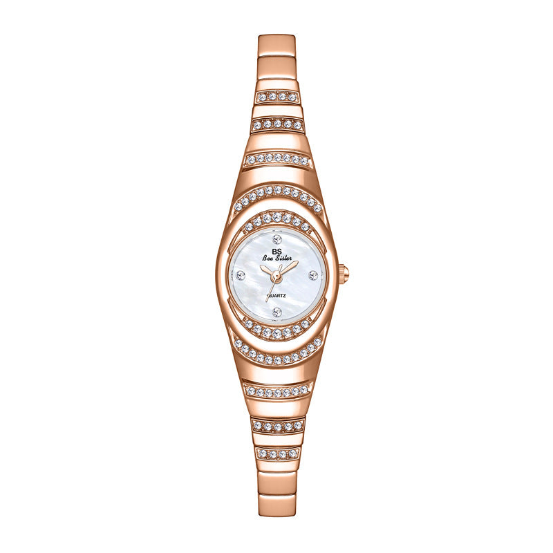 Luxury Ladies Gold Diamond Watch | Full Iced-Out Women’s Bracelet Watch | Elegant Fashion Crystal Wristwatch for Female | Trendy Sparkling Gold Jewelry Watch