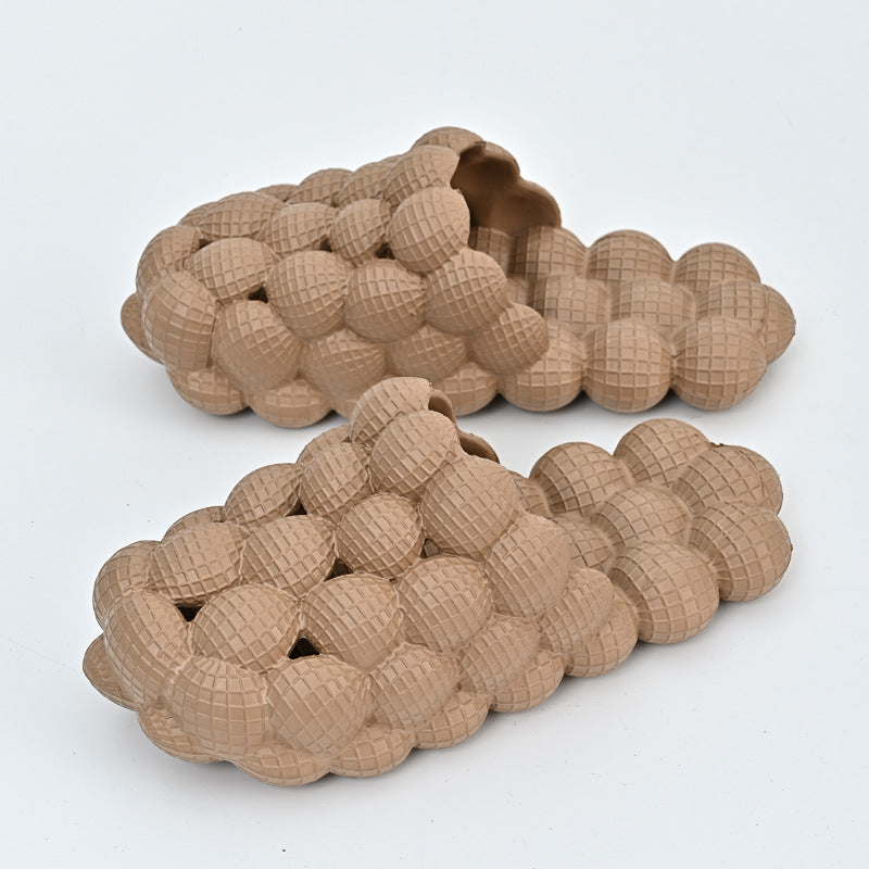 Summer Fashion Massage Mesh Bubble Slides | High-Sense Indoor Anti-Skid Bathroom Shoes | Trendy Minimalist Bubble Cloud Slippers | Luxury-Label Statuesque Home Footwear | 2026 High-Fashion Radiant Leisure Slides