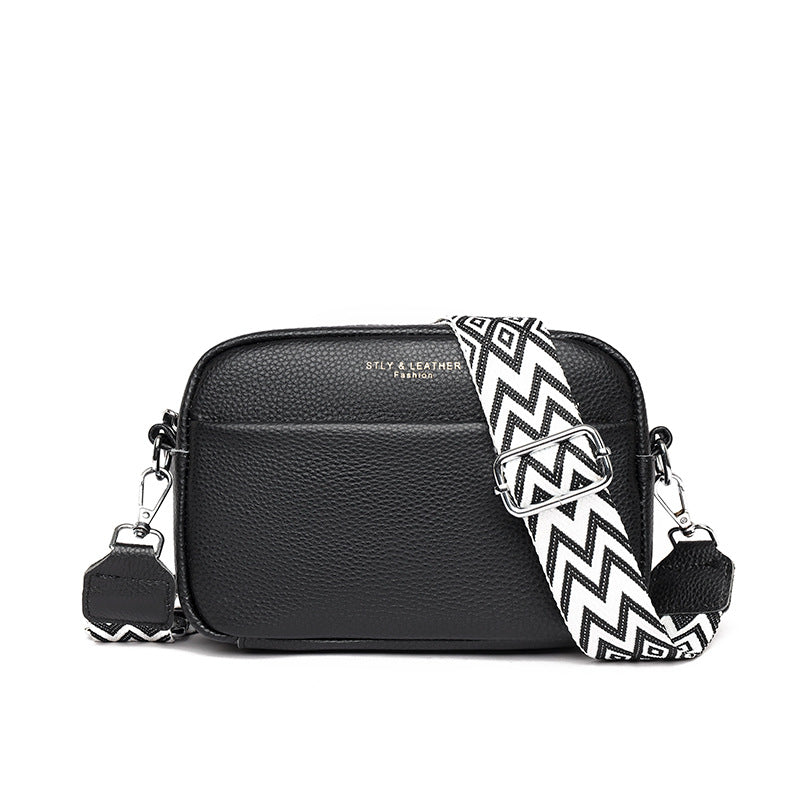 Rhombus Embroidered Crossbody Bag | Fashion Small Square Shoulder Bag for Women | Trendy Wide Strap Camera Bag | Elegant Embroidered Lattice Messenger Purse
