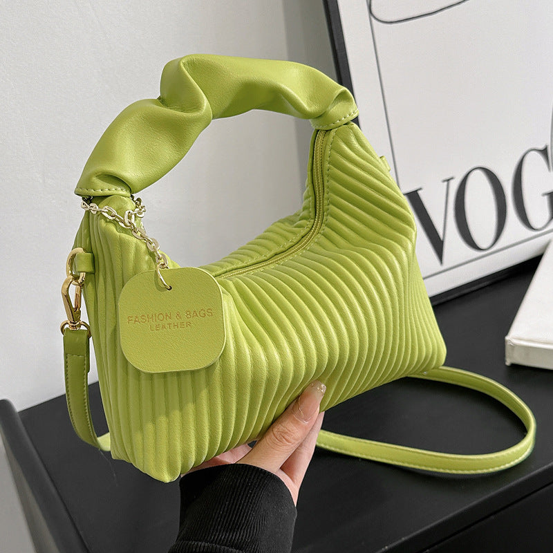 Women’s Pleated PU Leather "Cloud" Crossbody Bag | Elegant Small Cloud Tote with Adjustable Strap | Luxury Soft-Touch Messenger Bag | Trendy Minimalist Petite Handbag | 2026 High-Fashion Compact Purse for Ladies