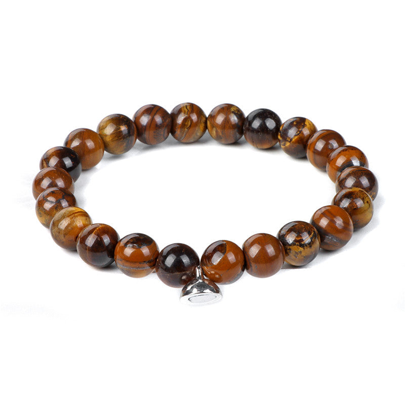 Lava Volcanic Stone Couple Bracelets with Magnetic Clasp | Natural Stone Energy Bracelet for Lovers | Vintage Versatile Couple Jewelry Set | Romantic Relationship Gift Set