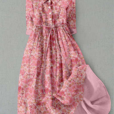 Regular Sleeve Polyester Dress