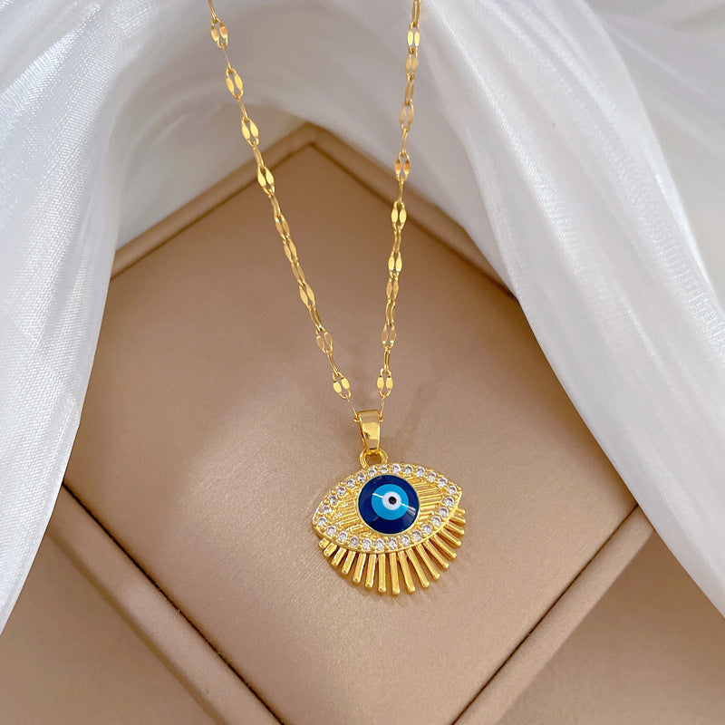 Women’s Eyelash Eye Light Luxury Wedding Necklace | High-Sense Bridal Crystal Pendant | Trendy Minimalist Crystalline Choker | Luxury-Label Statuesque Wedding Jewelry | 2026 High-Fashion Radiant Ceremony Essential