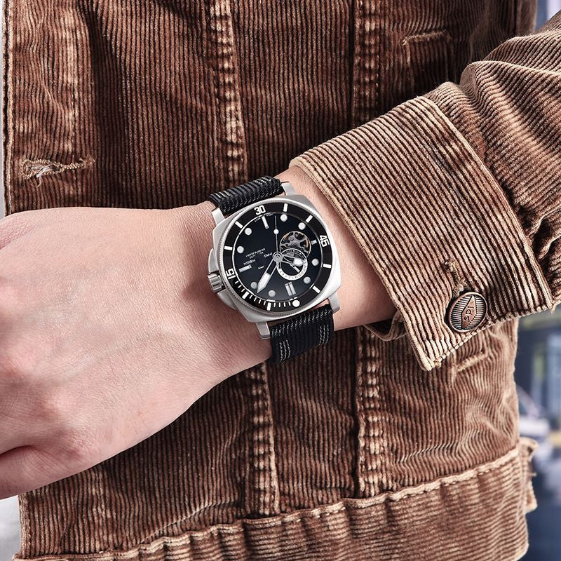 Men’s Fully Automatic Mechanical Sports Watch | Premium Skeleton Luxury Timepiece | Waterproof High-Sense Racing Watch | Sophisticated Self-Winding Professional Gear