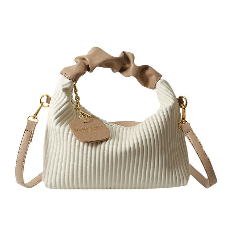 Women’s Pleated PU Leather "Cloud" Crossbody Bag | Elegant Small Cloud Tote with Adjustable Strap | Luxury Soft-Touch Messenger Bag | Trendy Minimalist Petite Handbag | 2026 High-Fashion Compact Purse for Ladies
