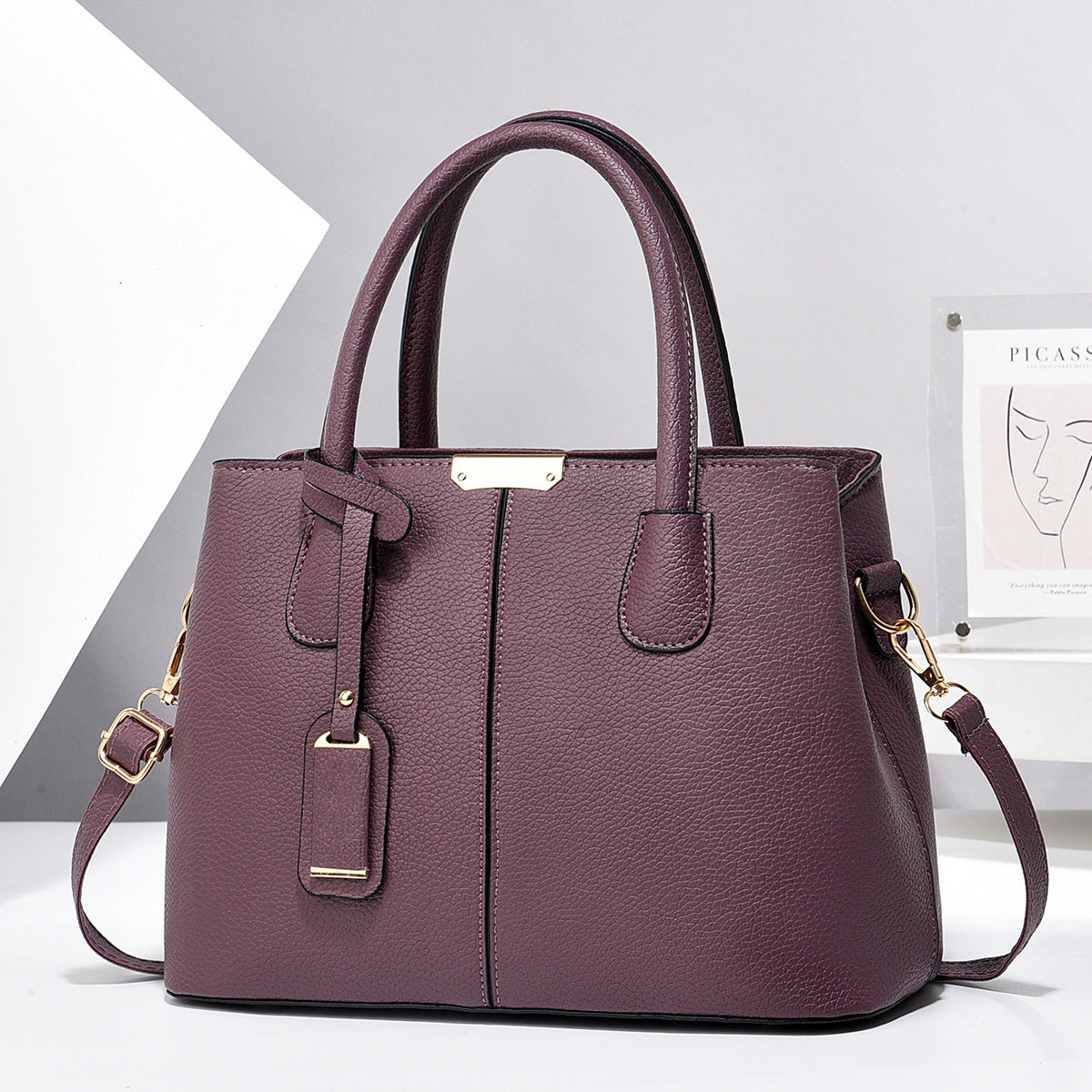 Women’s Large Capacity PU Leather Tote Bag | Elegant Square Shoulder Bag for Ladies | Luxury Fashion Crossbody Bag with Top Handle | Modern Professional Office Handbag | 2026 Trendy Daily Travel Tote