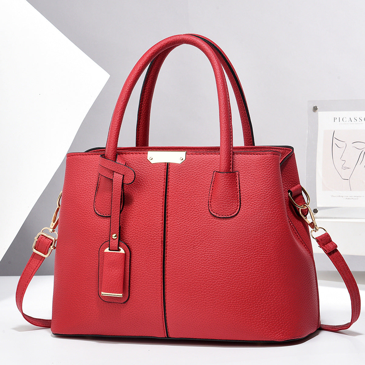 Women’s Large Capacity PU Leather Tote Bag | Elegant Square Shoulder Bag for Ladies | Luxury Fashion Crossbody Bag with Top Handle | Modern Professional Office Handbag | 2026 Trendy Daily Travel Tote