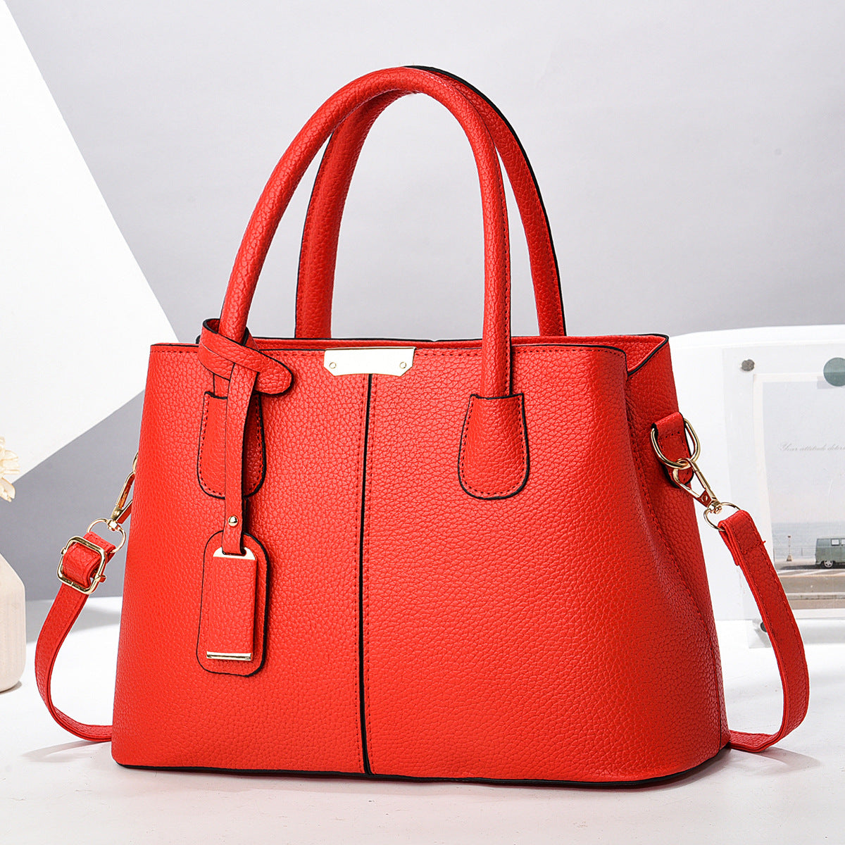 Women’s Large Capacity PU Leather Tote Bag | Elegant Square Shoulder Bag for Ladies | Luxury Fashion Crossbody Bag with Top Handle | Modern Professional Office Handbag | 2026 Trendy Daily Travel Tote