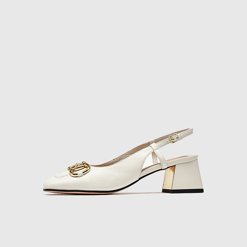 Women’s French Baotou Leather Shoes | Elegant Square-Toe Thick Heel Pumps | Modern Luxury Closed-Toe Office Heels | Trendy Block-Heel French Style Leather Footwear | 2026 High-Fashion Professional Shoes