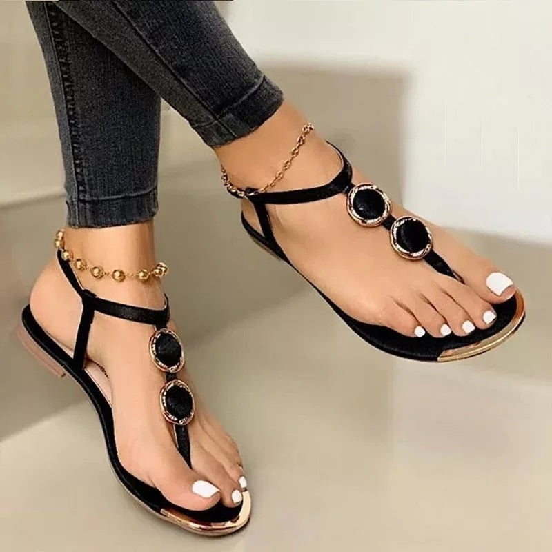 Women’s Flat Summer Sandals | Breathable Beach Shoes for Women | Casual Open-Toe Comfortable Flats | Trendy Minimalist Walking Sandals | 2026 Lightweight Summer Vacation Footwear