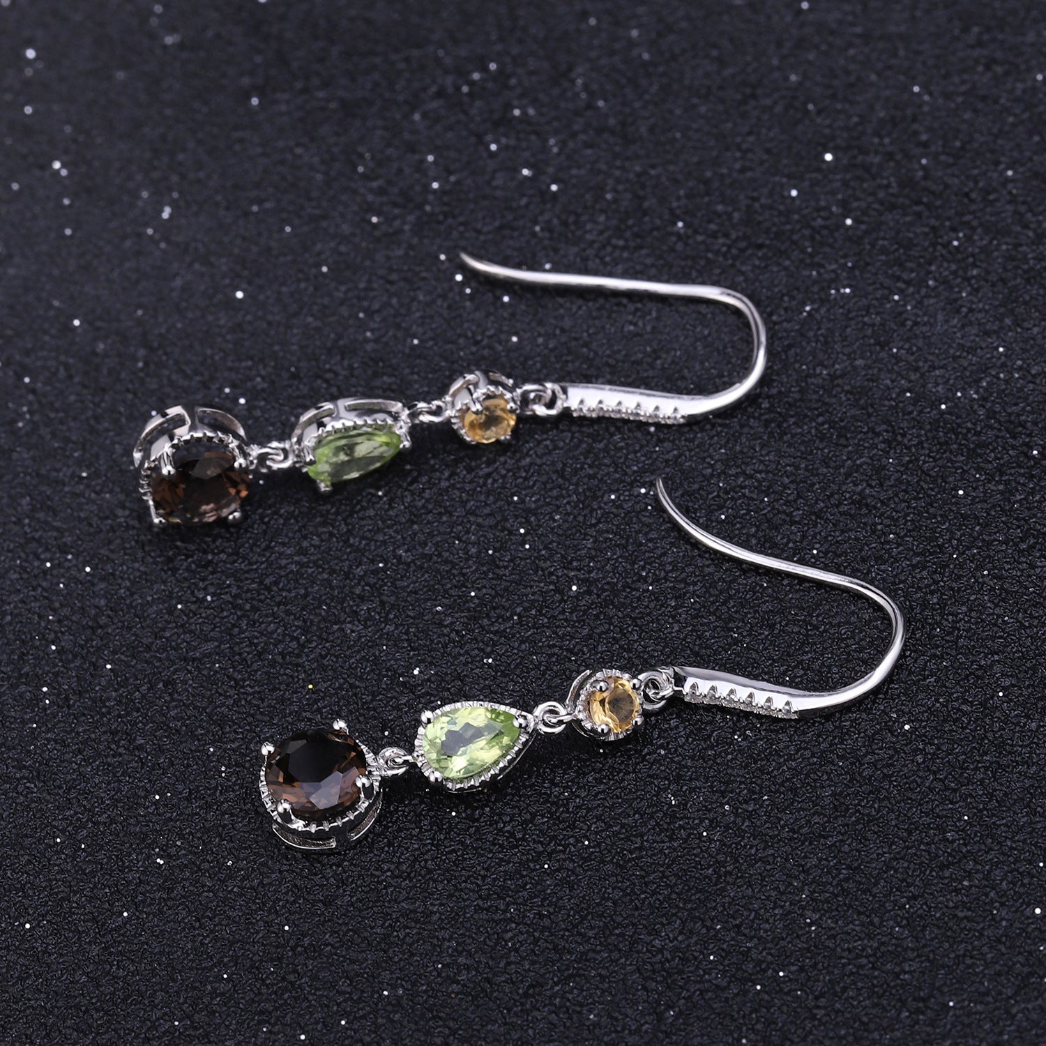 Fashionable Elegant Natural Gemstone Earrings | Genuine S925 Sterling Silver Studs | Luxury Crystal Drop Earrings for Women | Premium Hypoallergenic Fine Jewelry Gift