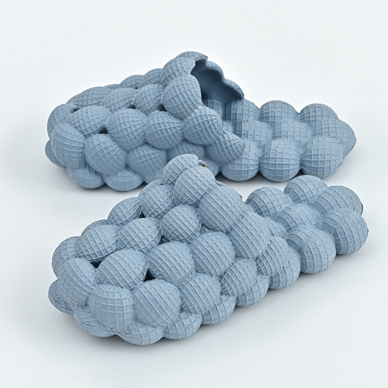 Summer Fashion Massage Mesh Bubble Slides | High-Sense Indoor Anti-Skid Bathroom Shoes | Trendy Minimalist Bubble Cloud Slippers | Luxury-Label Statuesque Home Footwear | 2026 High-Fashion Radiant Leisure Slides