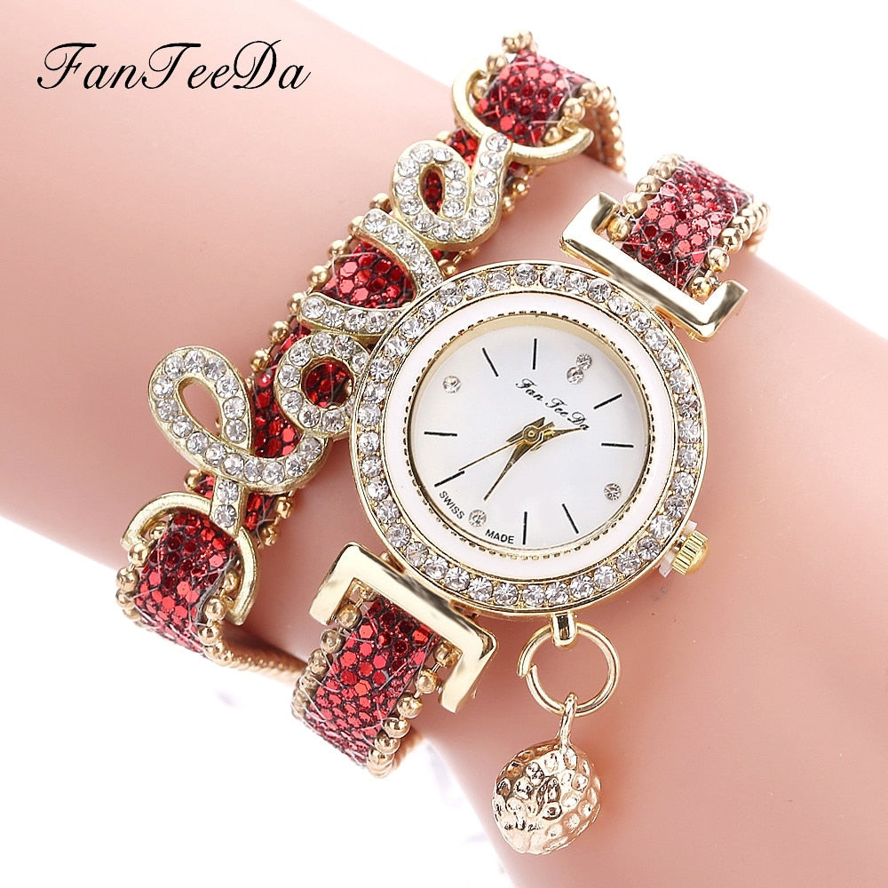 Fanteeda Luxury Women’s Bracelet Watch | High-Sense Rhinestone Dress Wristwatch | Trendy Minimalist Jewelry Clock for Ladies | Luxury-Label Statuesque Radiant Accessory | 2026 High-Fashion Emerald-Toned Fashion Essential