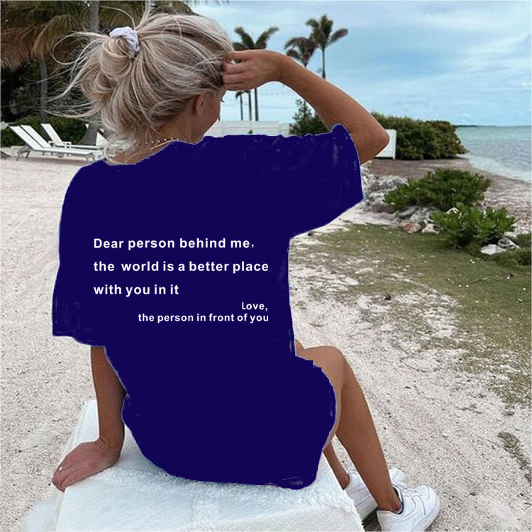 Women’s New Fashion Letter Print T-Shirt | Elegant Round Neck Slogan Tee | Casual Short Sleeve Summer Top | Minimalist Urban Graphic T-Shirt for Women