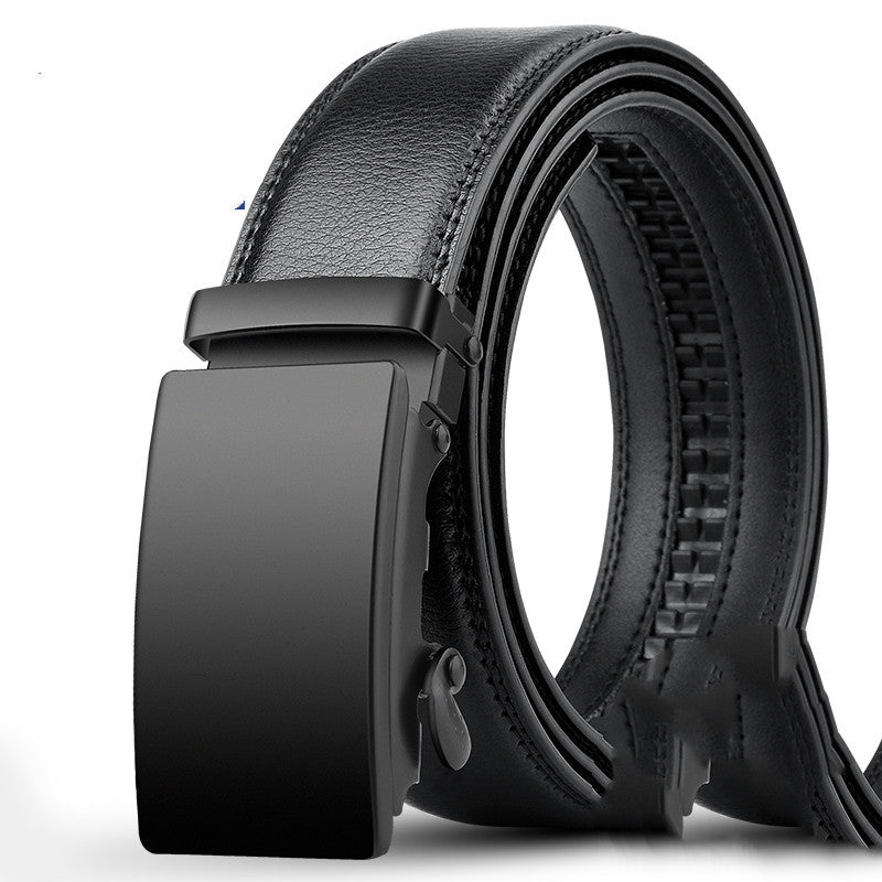 Men’s Pure Cowhide Automatic Buckle Belt | High-Sense Executive Genuine Leather Waistband | Trendy Minimalist Professional Men’s Belt | Luxury-Label Statuesque Men’s Accessory | 2026 High-Fashion Radiant Urban Essential