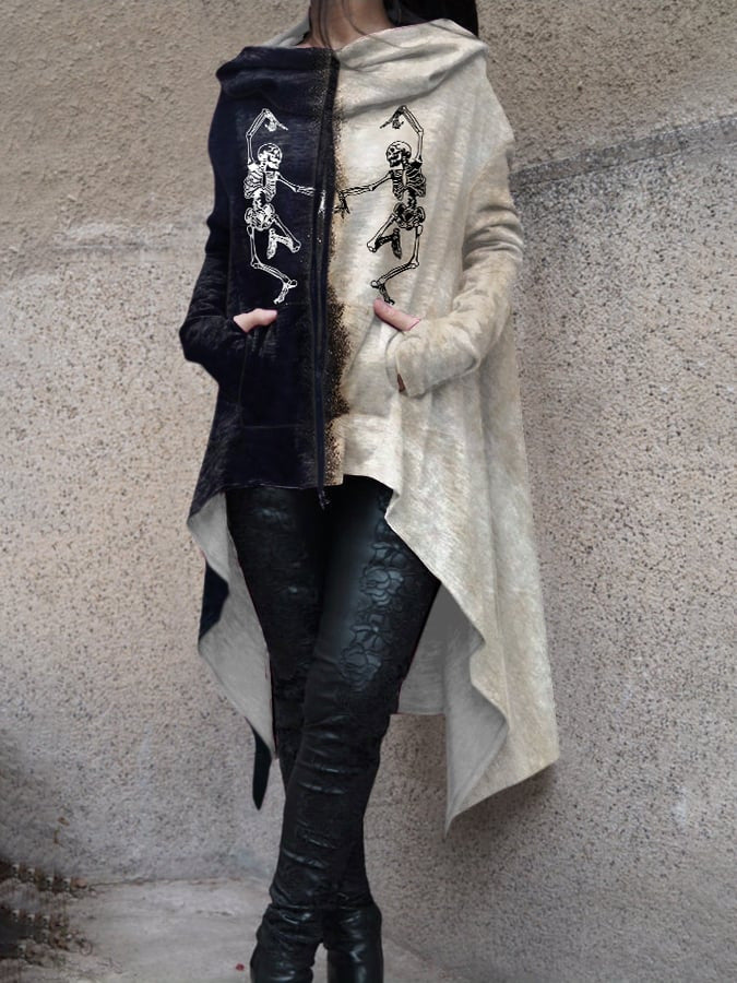 Women’s Hybrid Long Trench Coat with Built-in Hoodie | Elegant Double-Breasted Hooded Overcoat | Casual Streetwear Trench with Long Sleeves | Versatile 2-in-1 Layered Autumn Jacket for Women