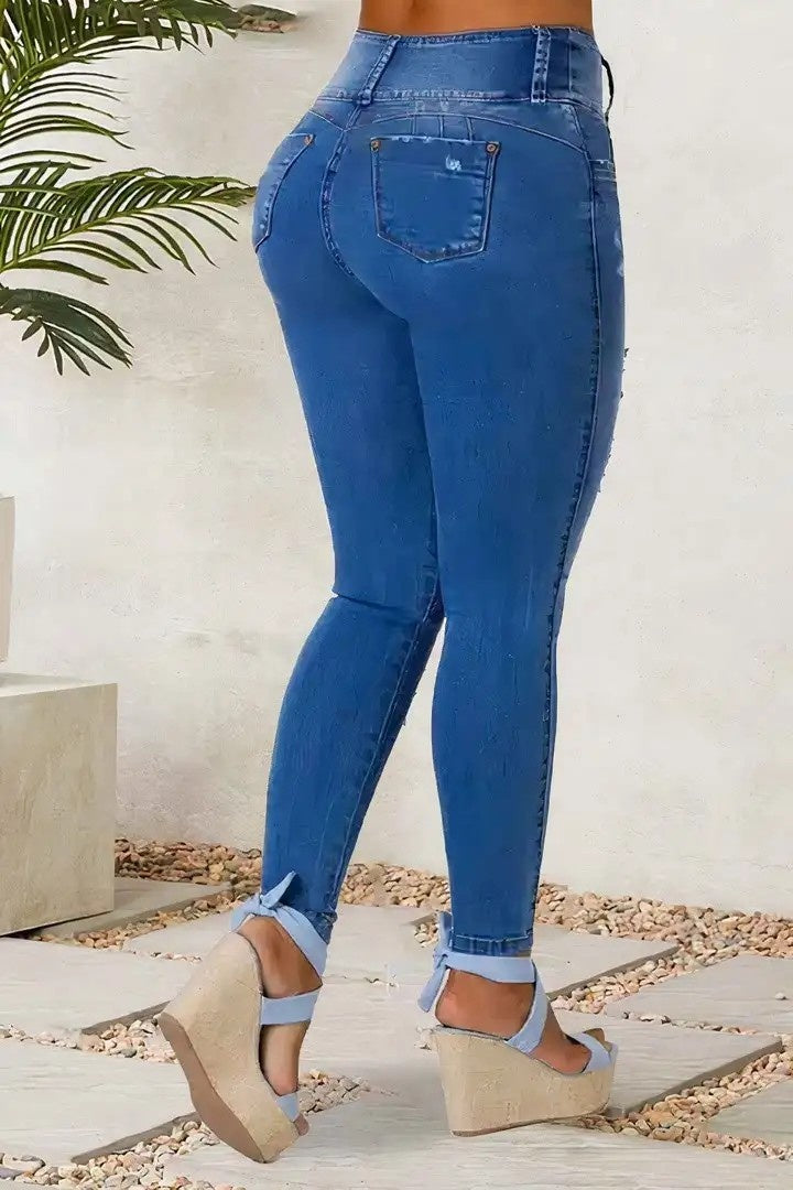 Women’s Jeans T195 | Trendy High-Sense Urban Denim | Premium Sculpted Fit Blue Jeans for Women | Modern Casual Straight-Leg Trousers | 2026 New Season Denim Collection