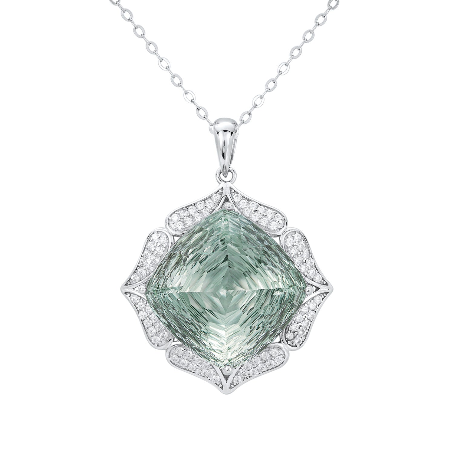 Luxury S925 Silver Green Crystal Sweater Chain | Large Natural Green Gemstone Pendant Necklace | High-Grade Feminine Jewelry Set | Elegant Sterling Silver Long Necklace for Women