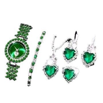 Colorful Crystal Quartz Watch & Jewelry Set | Luxury Sparkling Women’s Timepiece Suite | Elegant Multi-Color Rhinestone Watch Gift Set | Trendy Jewelry Suit with Bracelet & Earrings | 2026 High-Fashion Women’s Accessory Set