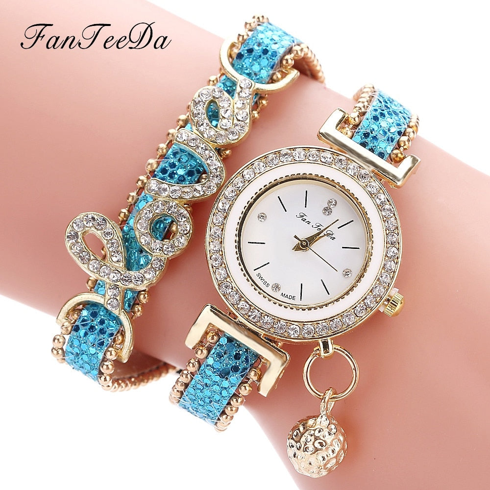 Fanteeda Luxury Women’s Bracelet Watch | High-Sense Rhinestone Dress Wristwatch | Trendy Minimalist Jewelry Clock for Ladies | Luxury-Label Statuesque Radiant Accessory | 2026 High-Fashion Emerald-Toned Fashion Essential