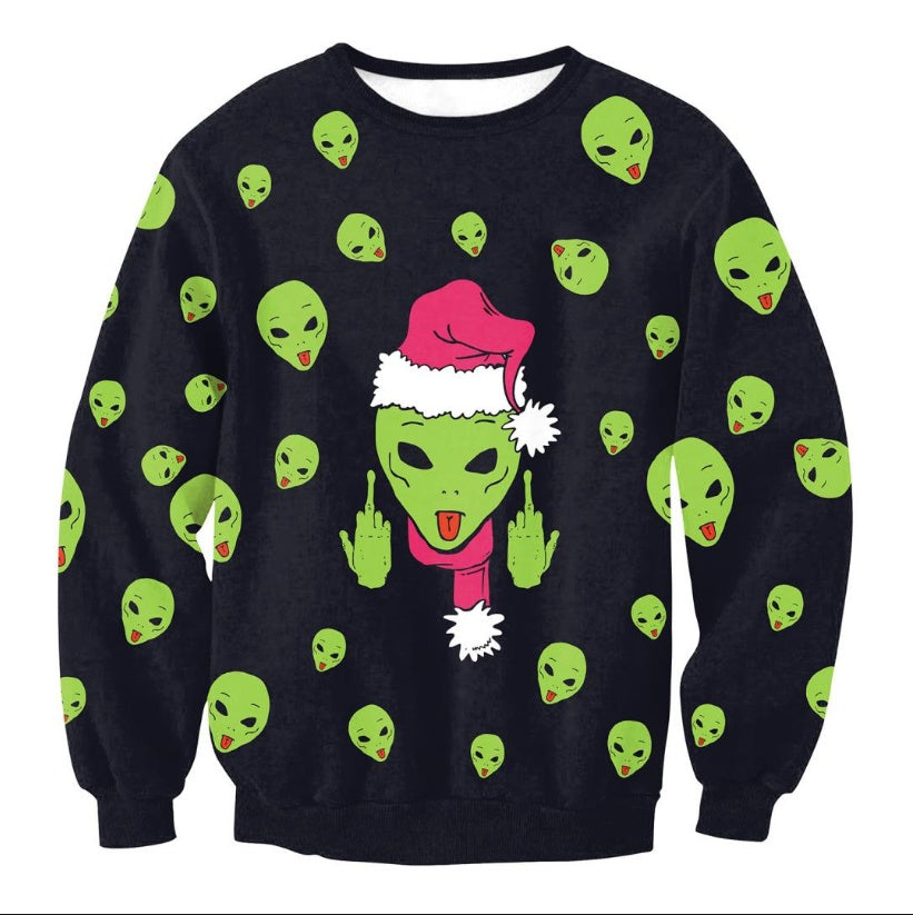 Funny Ugly Christmas Sweater | Vacation Santa & Elf Festive Top | Unisex Holiday Party Sweater for Men & Women | Cozy Autumn Winter Graphic Pullover | 2026 Trendy Xmas Vacation Themed Clothing