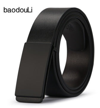 Young Man’s Smooth Leather Belt | Korean Tide Student Plate Buckle Belt | Men’s Minimalist PU Leather Leisure Belt | Trendy K-Fashion Smooth Waist Belt | 2026 High-Fashion Casual Plate Buckle Accessory