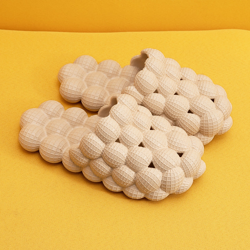 Summer Fashion Massage Mesh Bubble Slides | High-Sense Indoor Anti-Skid Bathroom Shoes | Trendy Minimalist Bubble Cloud Slippers | Luxury-Label Statuesque Home Footwear | 2026 High-Fashion Radiant Leisure Slides