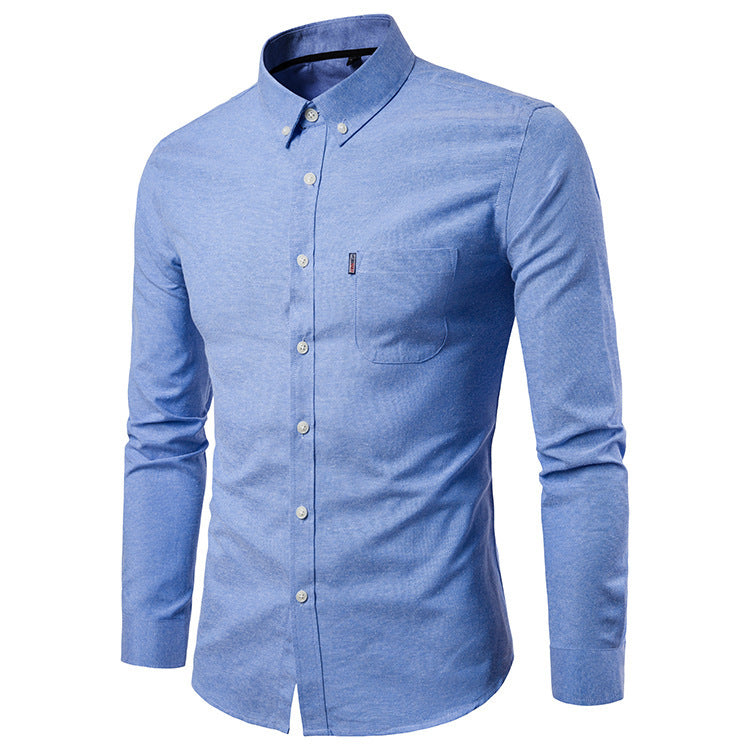 Men’s Korean Style Slim Fit Dress Shirt | Premium Long Sleeve K-Fashion Formal Shirt | Minimalist Tailored Men’s Professional Clothes