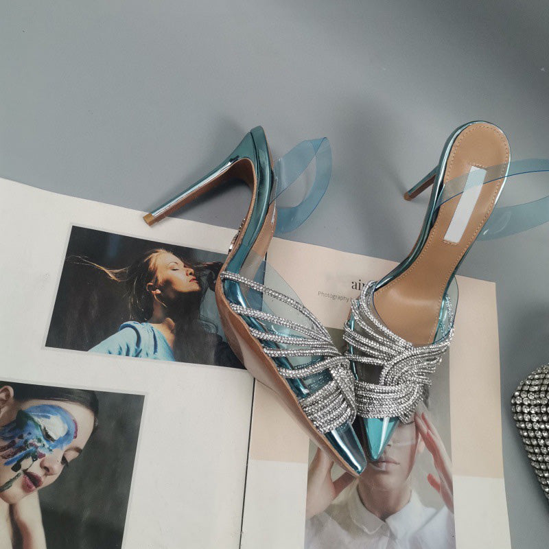 Women’s Rhinestone Film Single Shoes | High-Sense European Style Pointed Flats | Trendy Minimalist Western Sparkle Shoes | Luxury-Label Reflective Party Shoes | 2026 High-Fashion Statuesque Shimmer Footwear